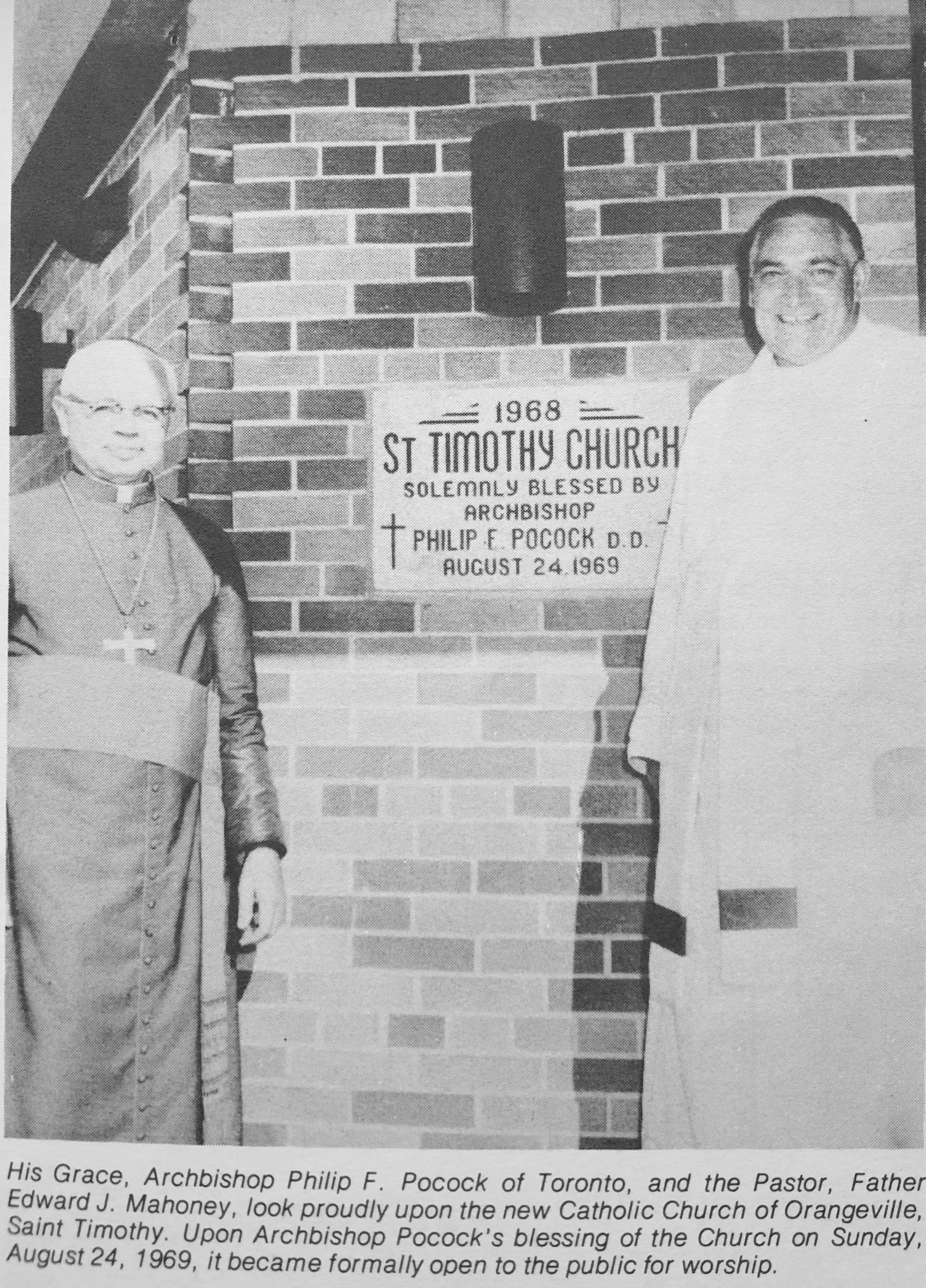 Bishop Pocock and Fr. Mahoney 1969 photo
