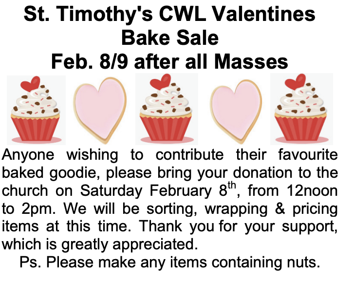 CWL Valentines Bake Sale 2025