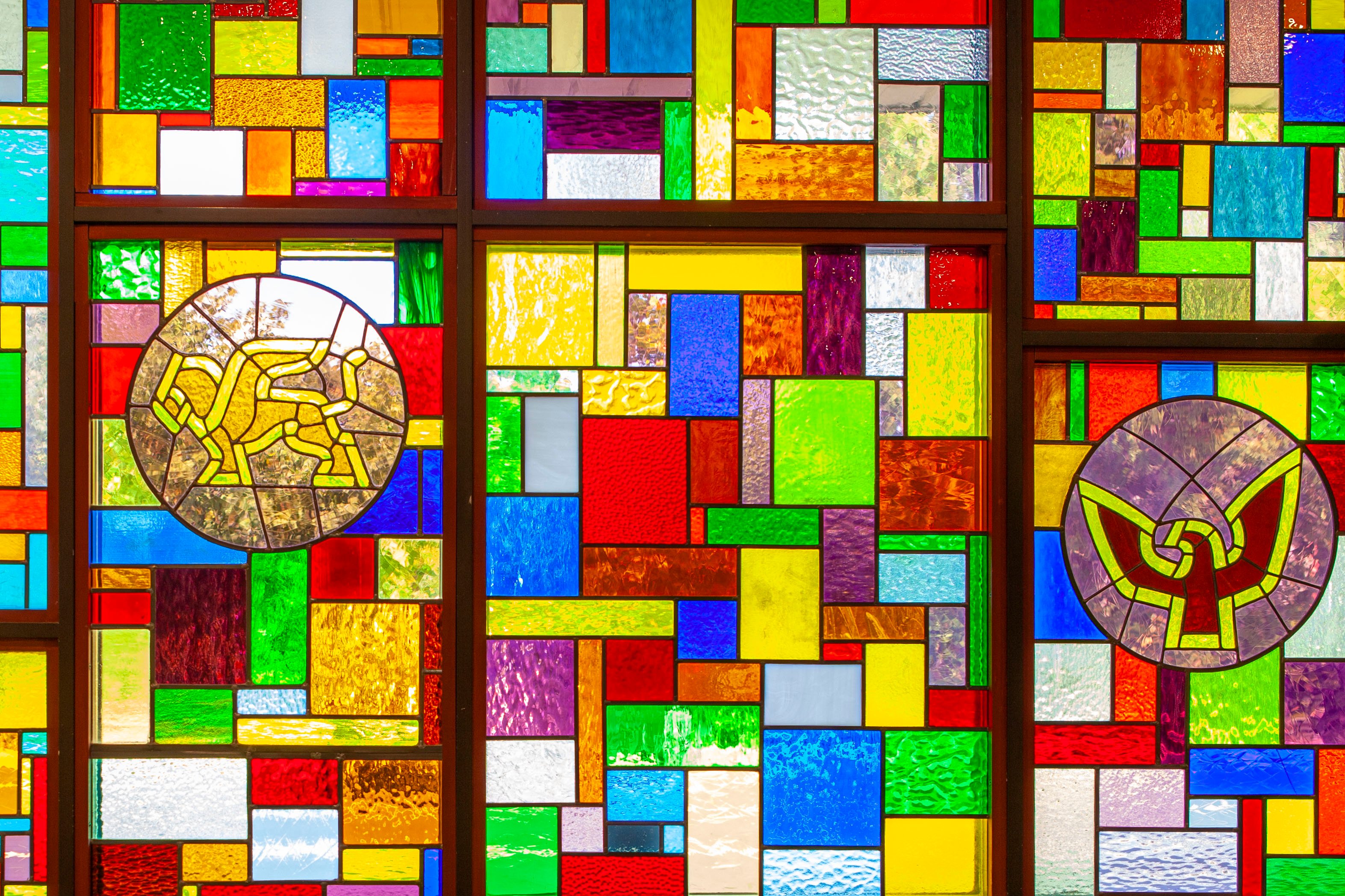 Colourful stain glass window