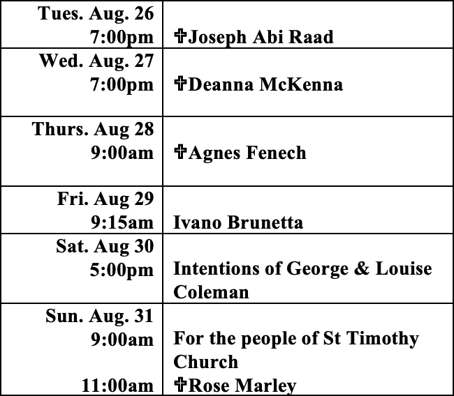 Intentions Aug 25-31