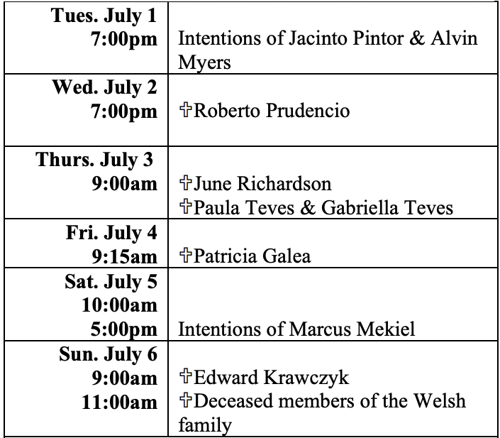 Intentions July 1-6