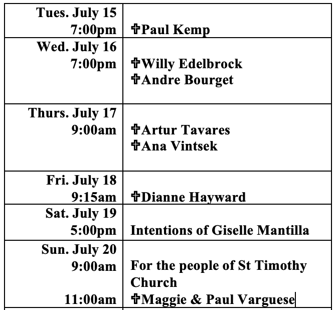 Intentions July 15-20