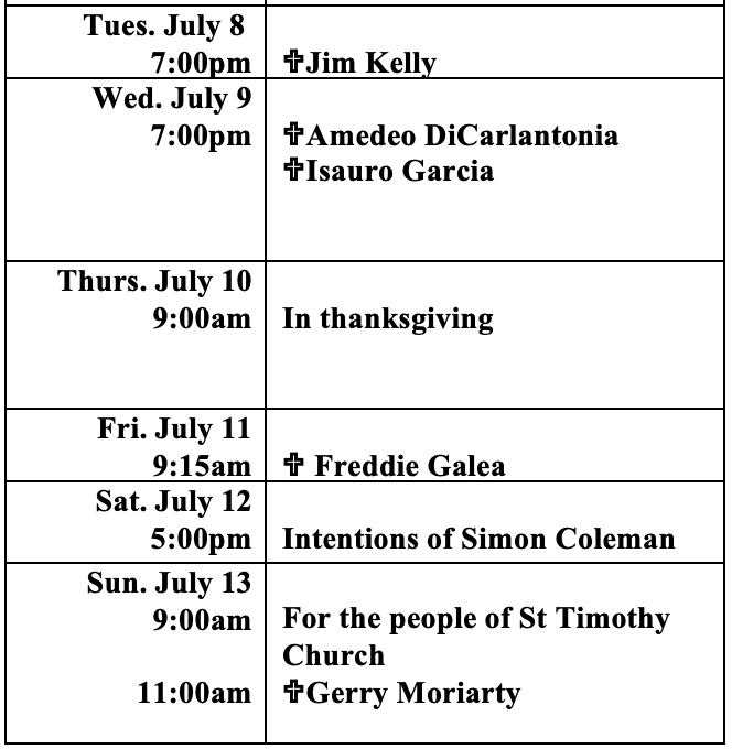 Intentions July 8-13