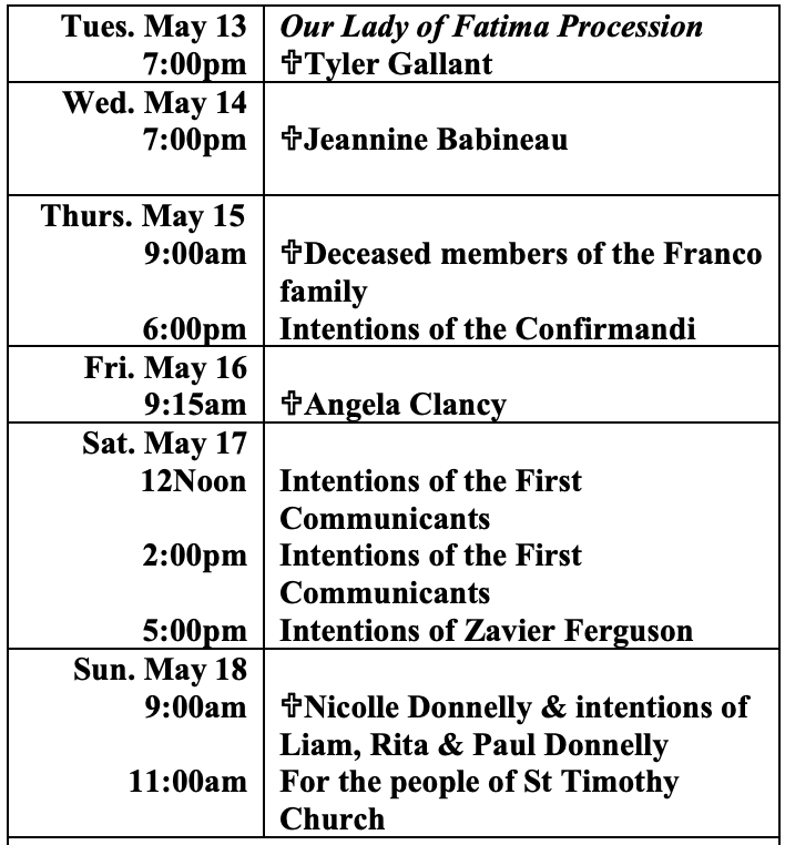 Intentions May 13-18