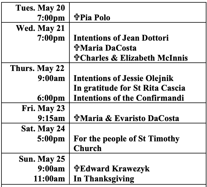Intentions May 20-25