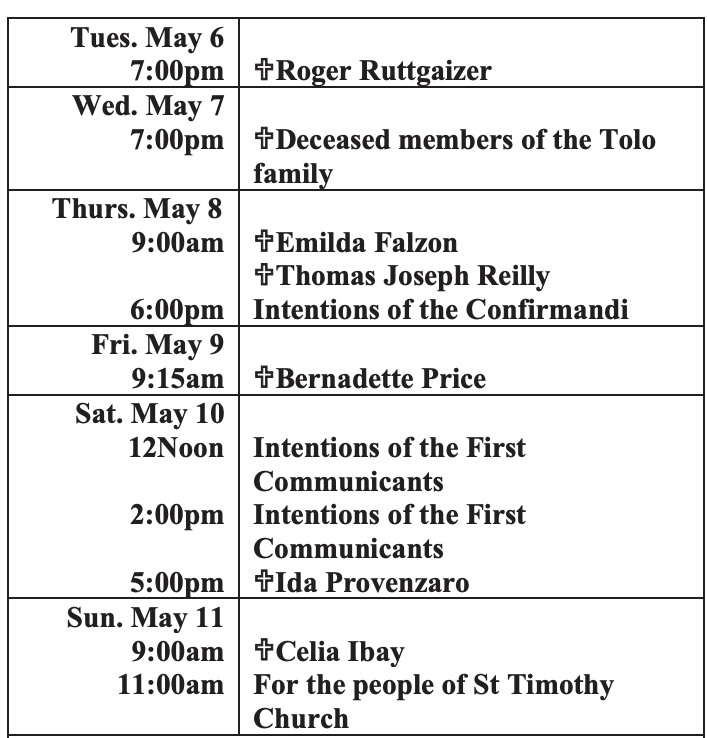 Intentions May 6-11