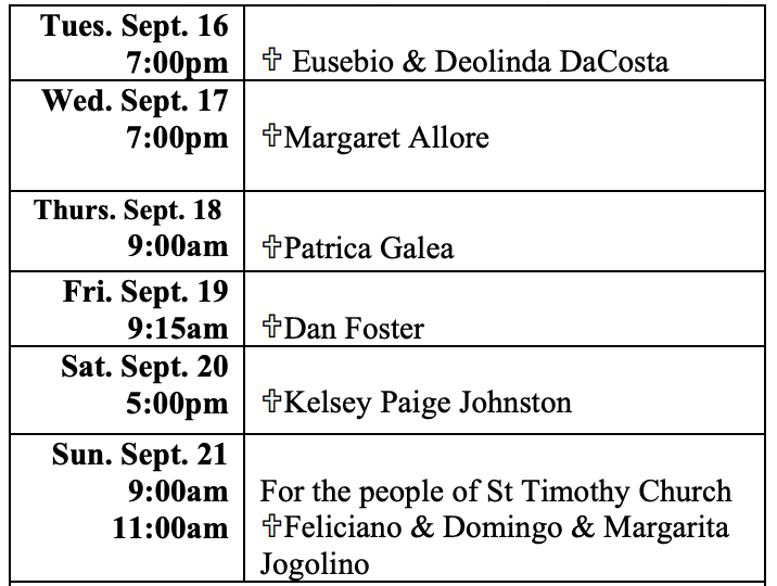 Intentions Sept 16-21
