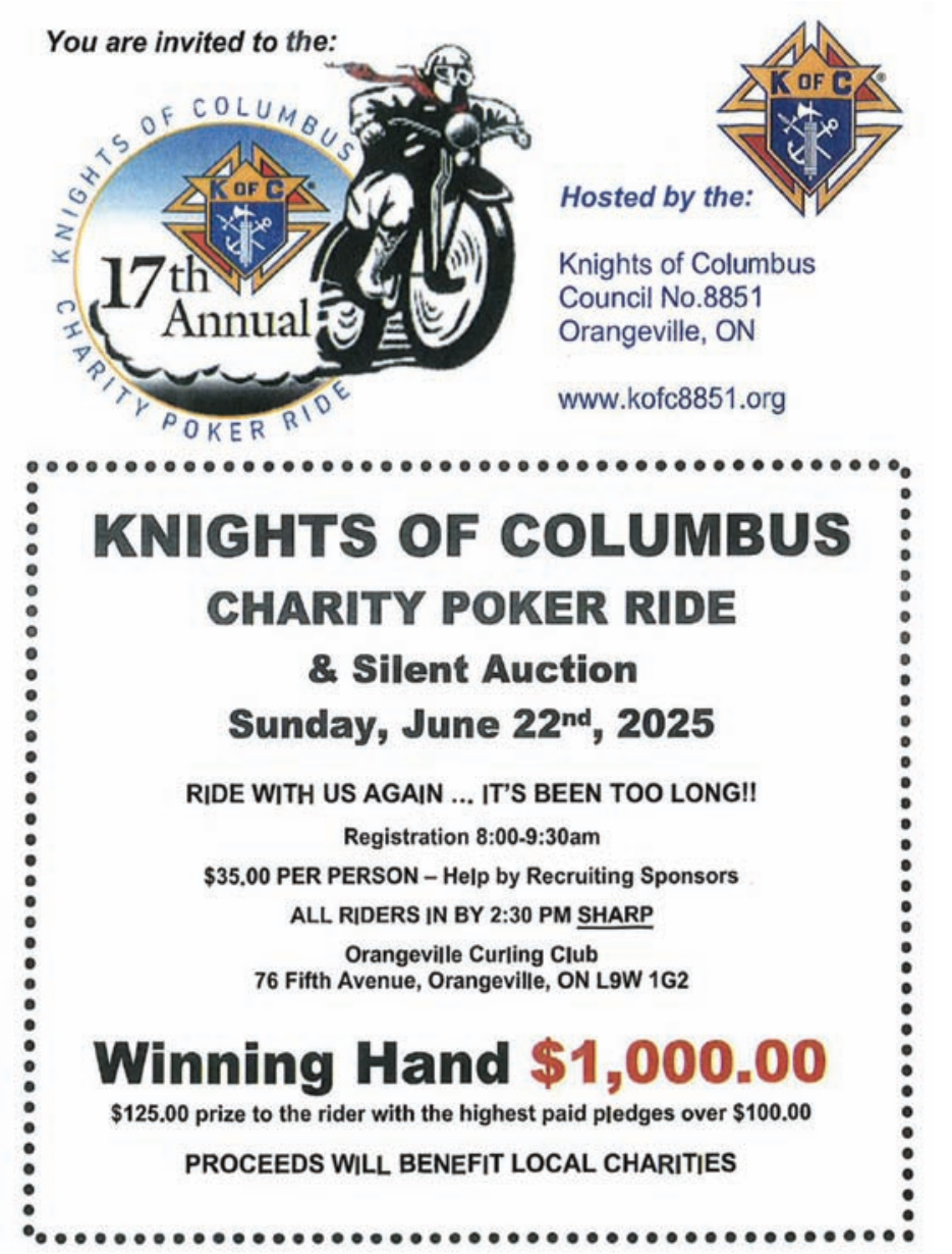 KofC Charity Poker Ride 2025
