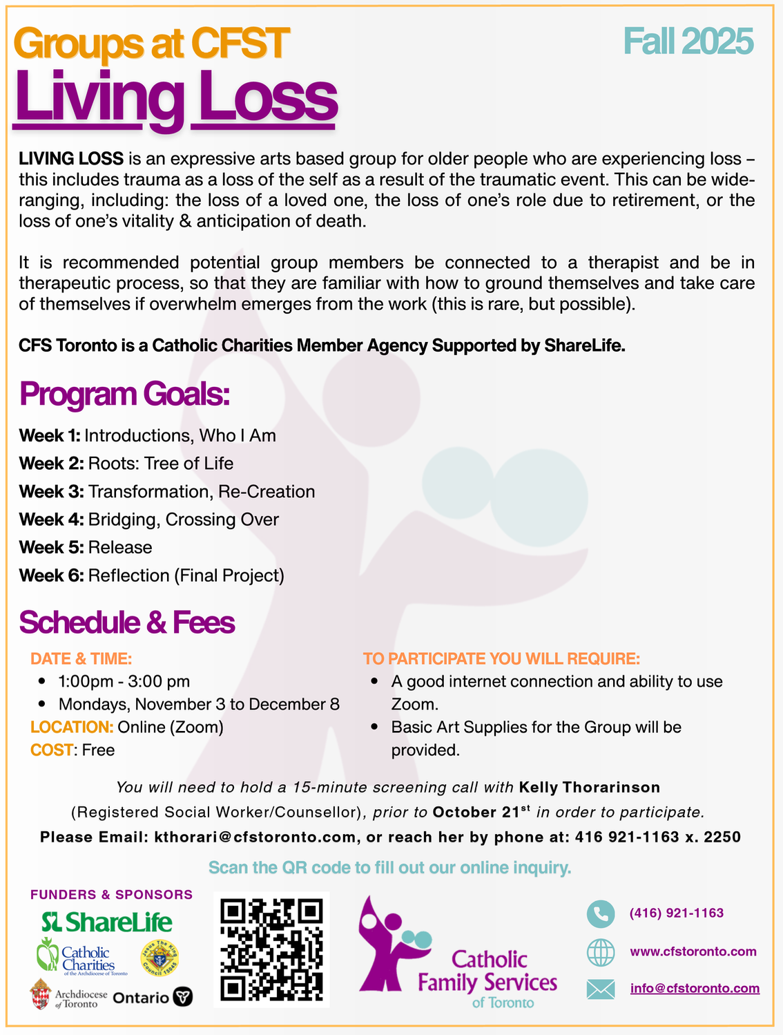 Living Loss Fall 2025 flyer
