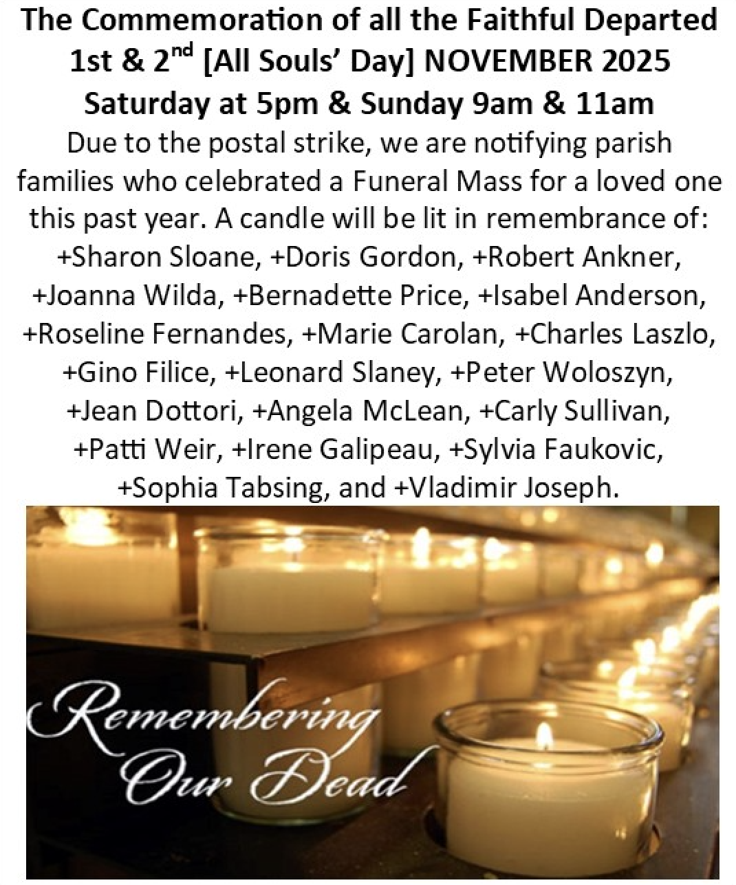 Memorial Mass blurb 2025