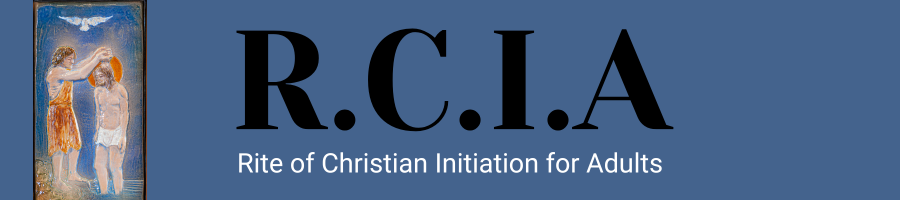 RCIA Banner with Jesus being baptized